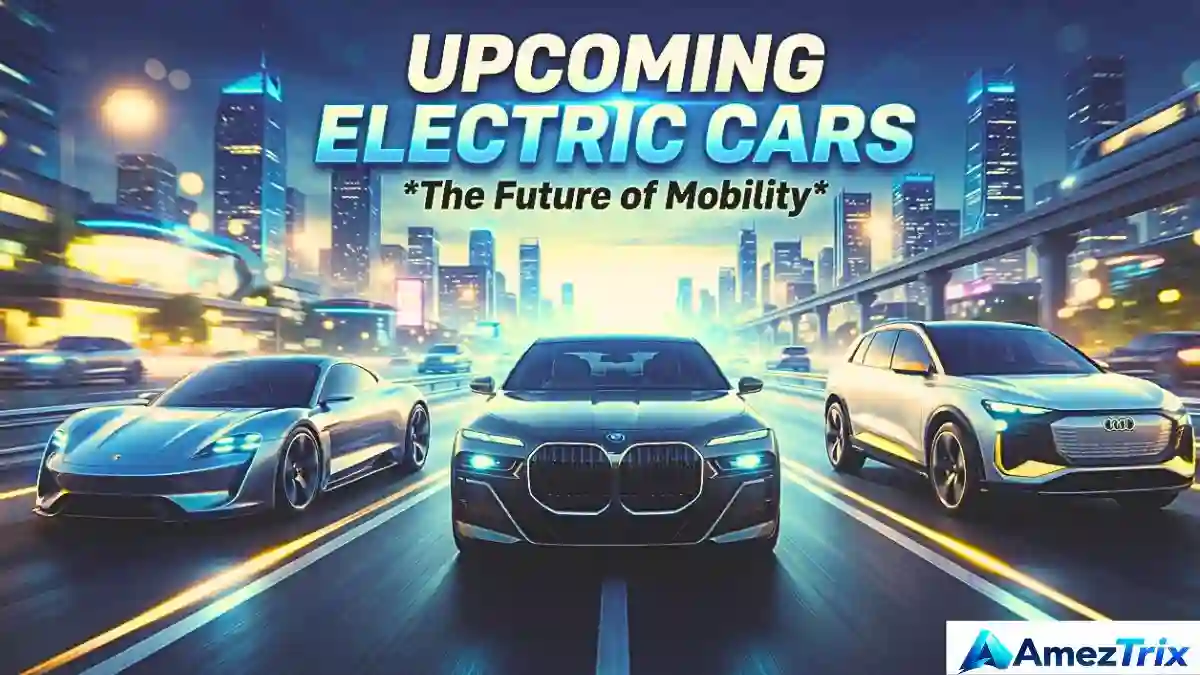 Showroom lineup of upcoming electric cars for 2026