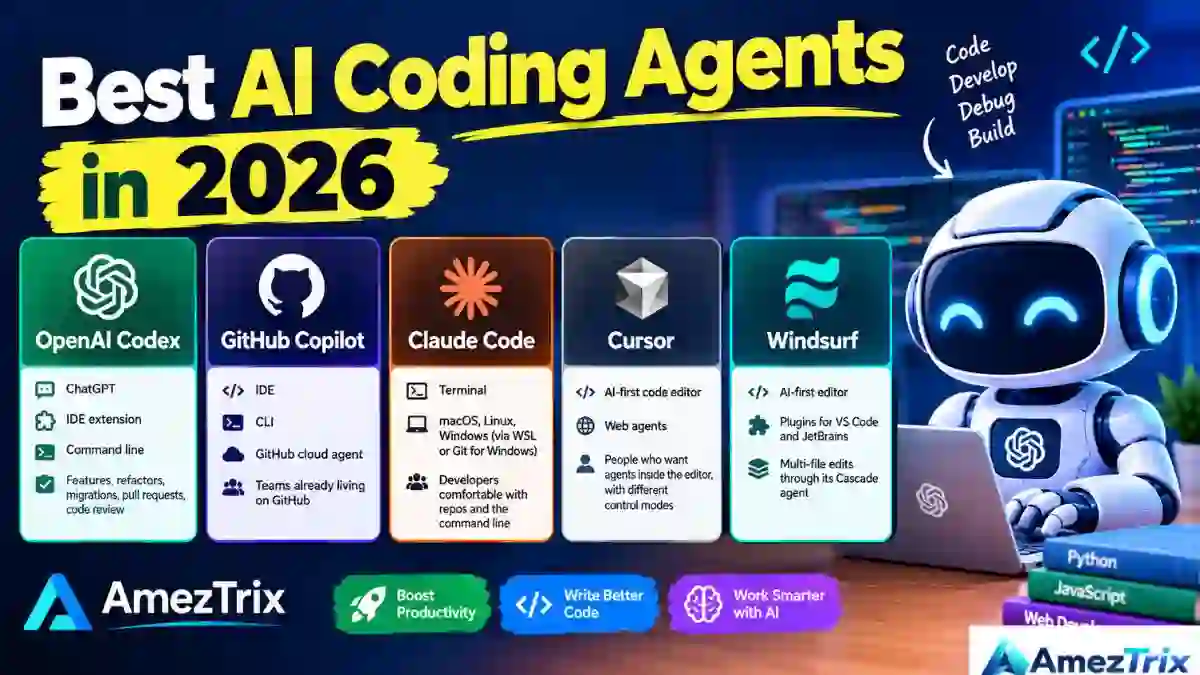 Top 5 AI Coding Agents works in a loop: plan, edit, test, fix, then wait for your review.